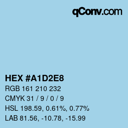 颜色代码: HEX #A1D2E8 | qconv.com