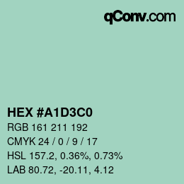 Color code: HEX #A1D3C0 | qconv.com