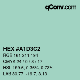 カラーコード: HEX #A1D3C2 | qconv.com