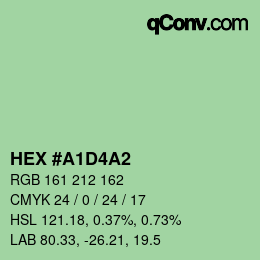 颜色代码: HEX #A1D4A2 | qconv.com