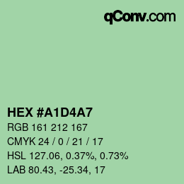 Código de color: HEX #A1D4A7 | qconv.com