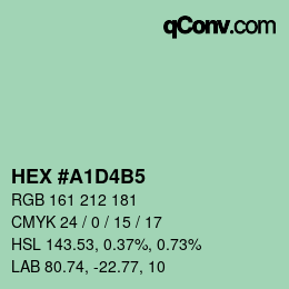 カラーコード: HEX #A1D4B5 | qconv.com