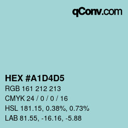 カラーコード: HEX #A1D4D5 | qconv.com