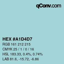 Color code: HEX #A1D4D7 | qconv.com