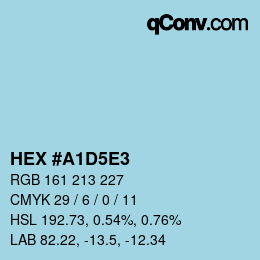 カラーコード: HEX #A1D5E3 | qconv.com