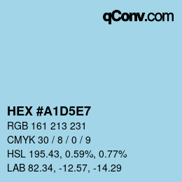 カラーコード: HEX #A1D5E7 | qconv.com
