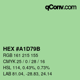 颜色代码: HEX #A1D79B | qconv.com