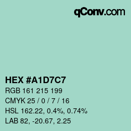 颜色代码: HEX #A1D7C7 | qconv.com
