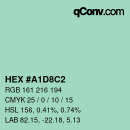 カラーコード: HEX #A1D8C2 | qconv.com