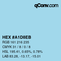 Color code: HEX #A1D8EB | qconv.com