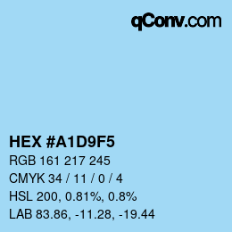 Color code: HEX #A1D9F5 | qconv.com