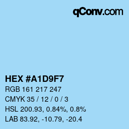 Color code: HEX #A1D9F7 | qconv.com