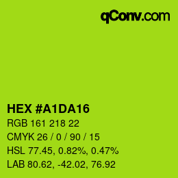 Farbcode: HEX #A1DA16 | qconv.com