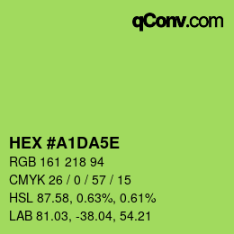 Color code: HEX #A1DA5E | qconv.com