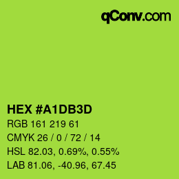 Color code: HEX #A1DB3D | qconv.com