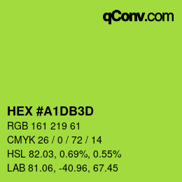 颜色代码: HEX #A1DB3D | qconv.com