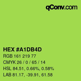 颜色代码: HEX #A1DB4D | qconv.com