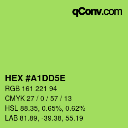 Color code: HEX #A1DD5E | qconv.com