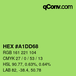Color code: HEX #A1DD68 | qconv.com