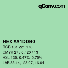 Farbcode: HEX #A1DDB0 | qconv.com