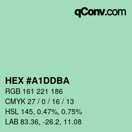 Color code: HEX #A1DDBA | qconv.com