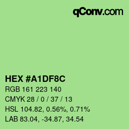 Color code: HEX #A1DF8C | qconv.com
