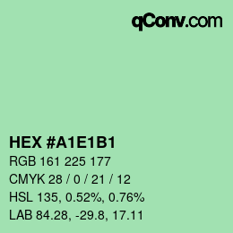 Color code: HEX #A1E1B1 | qconv.com