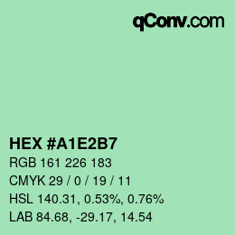 Color code: HEX #A1E2B7 | qconv.com