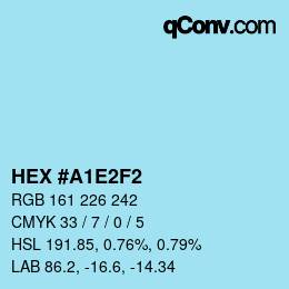 Color code: HEX #A1E2F2 | qconv.com