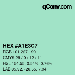 Color code: HEX #A1E3C7 | qconv.com