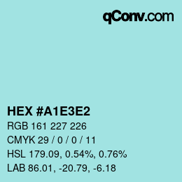 Color code: HEX #A1E3E2 | qconv.com