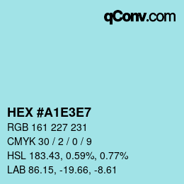 Color code: HEX #A1E3E7 | qconv.com