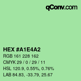 カラーコード: HEX #A1E4A2 | qconv.com