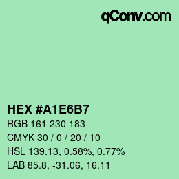 カラーコード: HEX #A1E6B7 | qconv.com