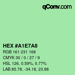 カラーコード: HEX #A1E7A8 | qconv.com