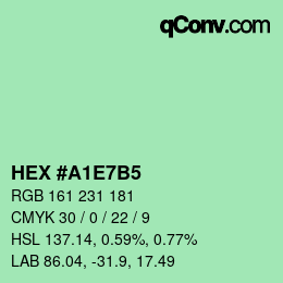 カラーコード: HEX #A1E7B5 | qconv.com