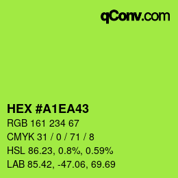 Color code: HEX #A1EA43 | qconv.com