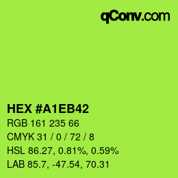 颜色代码: HEX #A1EB42 | qconv.com