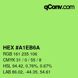 カラーコード: HEX #A1EB6A | qconv.com