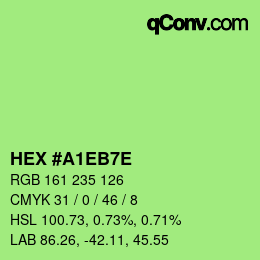 カラーコード: HEX #A1EB7E | qconv.com