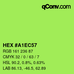 カラーコード: HEX #A1EC57 | qconv.com