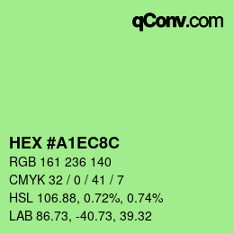 Color code: HEX #A1EC8C | qconv.com