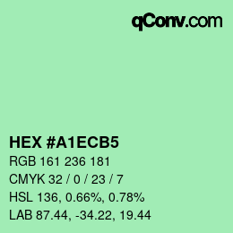 颜色代码: HEX #A1ECB5 | qconv.com