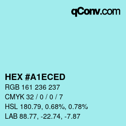 颜色代码: HEX #A1ECED | qconv.com