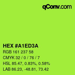 颜色代码: HEX #A1ED3A | qconv.com