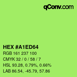 カラーコード: HEX #A1ED64 | qconv.com