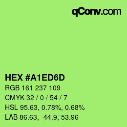カラーコード: HEX #A1ED6D | qconv.com