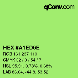 Color code: HEX #A1ED6E | qconv.com
