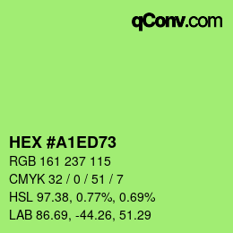 Color code: HEX #A1ED73 | qconv.com