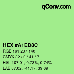 カラーコード: HEX #A1ED8C | qconv.com